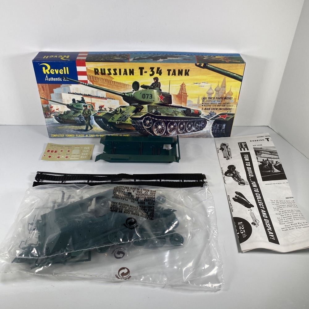 REVELL‎ RUSSIAN T-34 TANK H-538:129 Military Sealed Parts Plastic Model Kit Gift